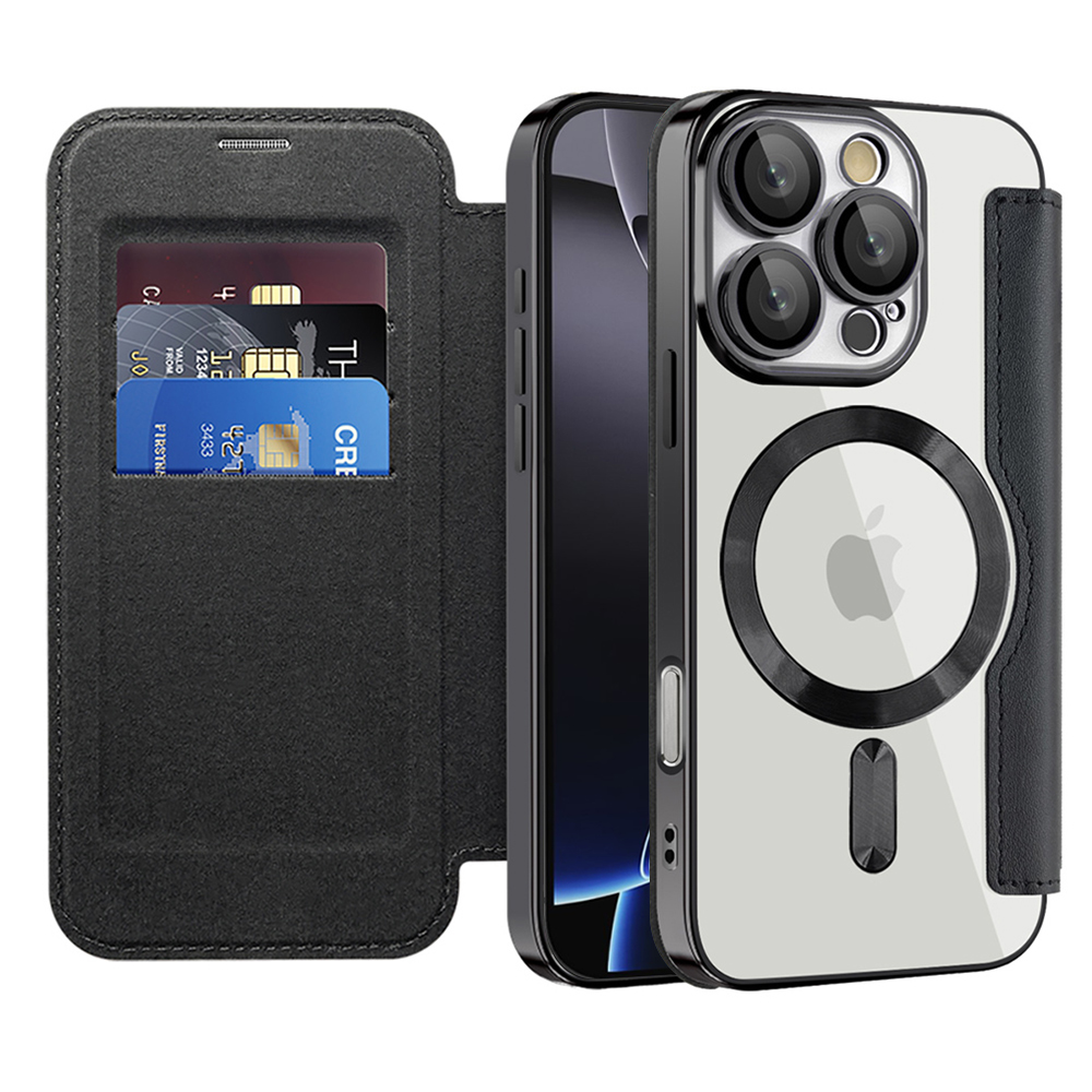 Калъф за iPhone 16 Pro - Techsuit SmartMag Book Case - Черен