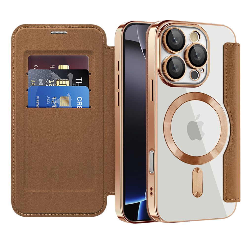 Калъф за iPhone 16 Pro - Techsuit SmartMag Book Case - Кафяв