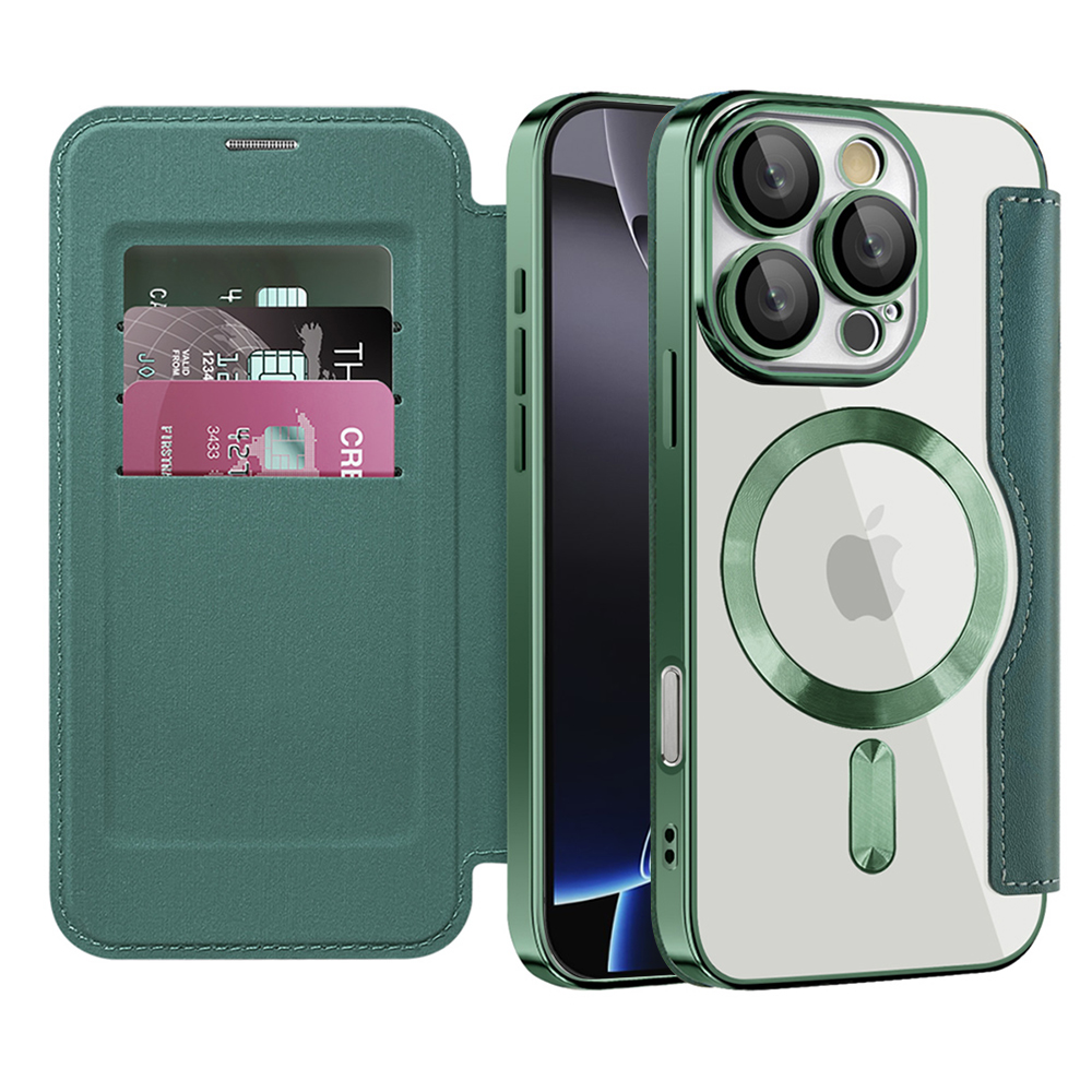 Калъф за iPhone 16 Pro Max - Techsuit SmartMag Book Case - Зелен