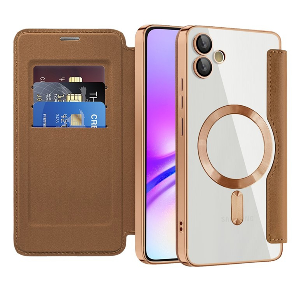 Калъф за Samsung Galaxy A05 - Techsuit SmartMag Book Case - Кафяв
