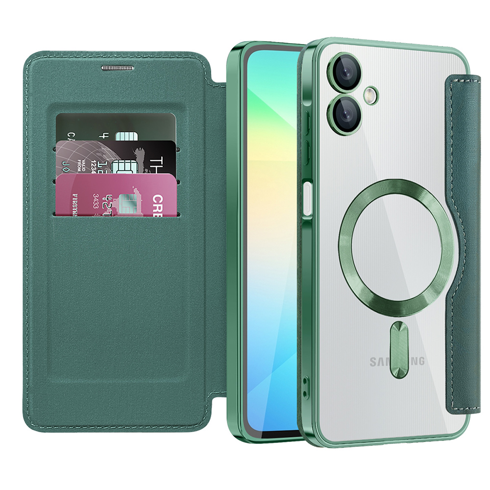 Калъф за Samsung Galaxy A06 4G - Techsuit SmartMag Book Case - Зелен