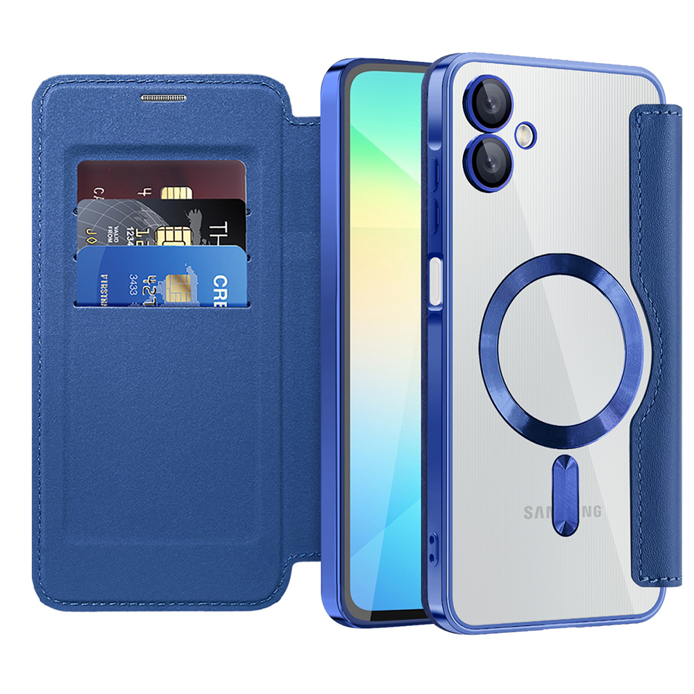 Калъф за Samsung Galaxy A06 4G - Techsuit SmartMag Book Case - Син