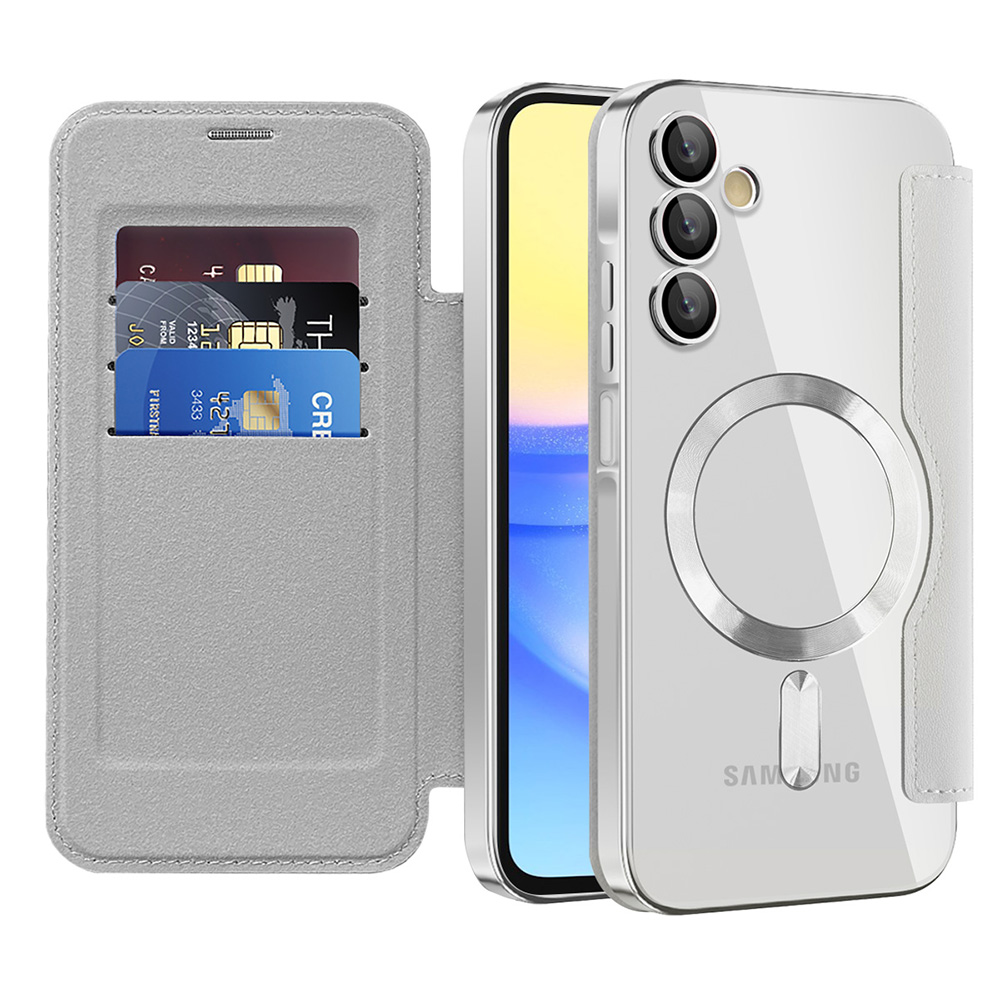 Калъф за Samsung Galaxy A15 4G / A15 5G - Techsuit SmartMag Book Case - Сив