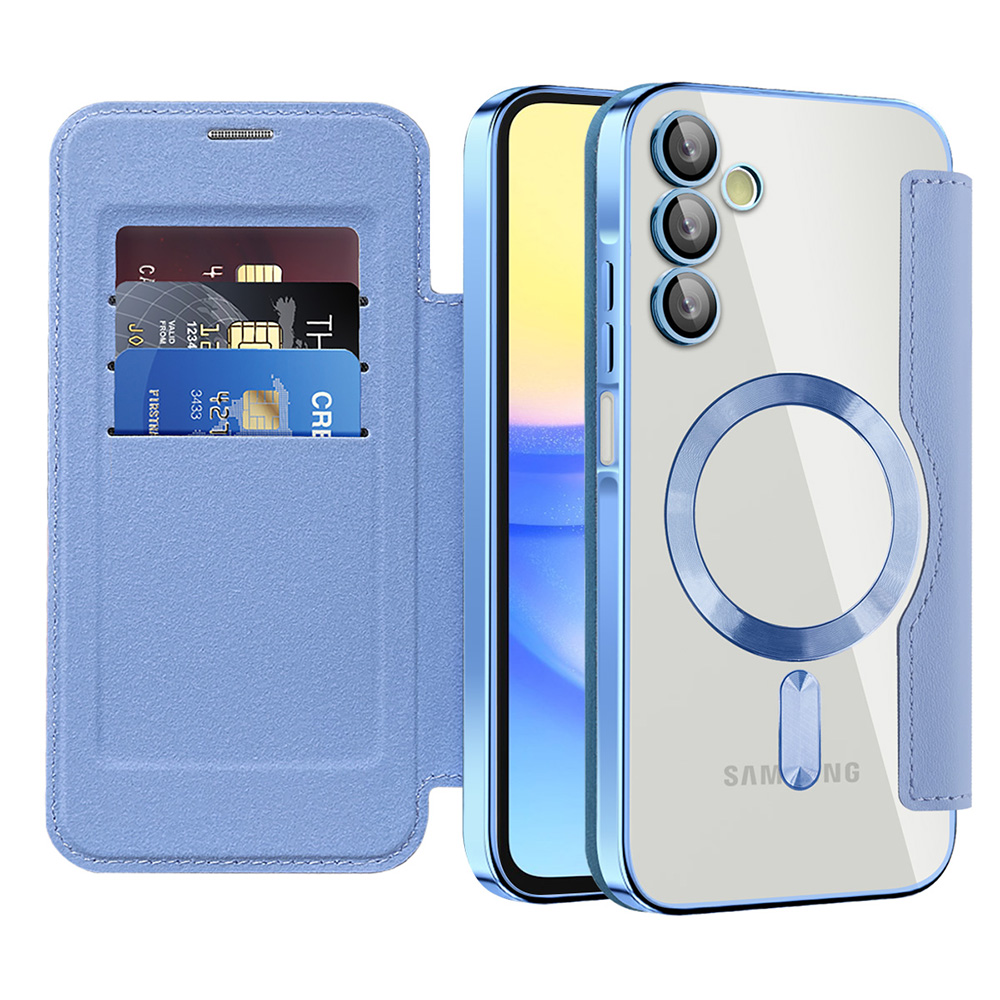 Калъф за Samsung Galaxy A15 4G / A15 5G - Techsuit SmartMag Book Case - Светлосин