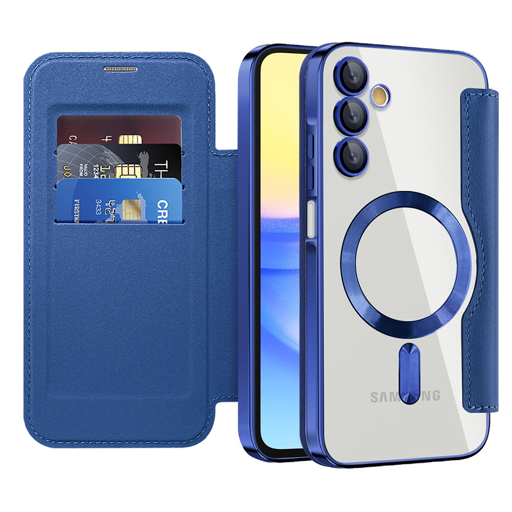 Калъф за Samsung Galaxy A15 4G / A15 5G - Techsuit SmartMag Book Case - Син