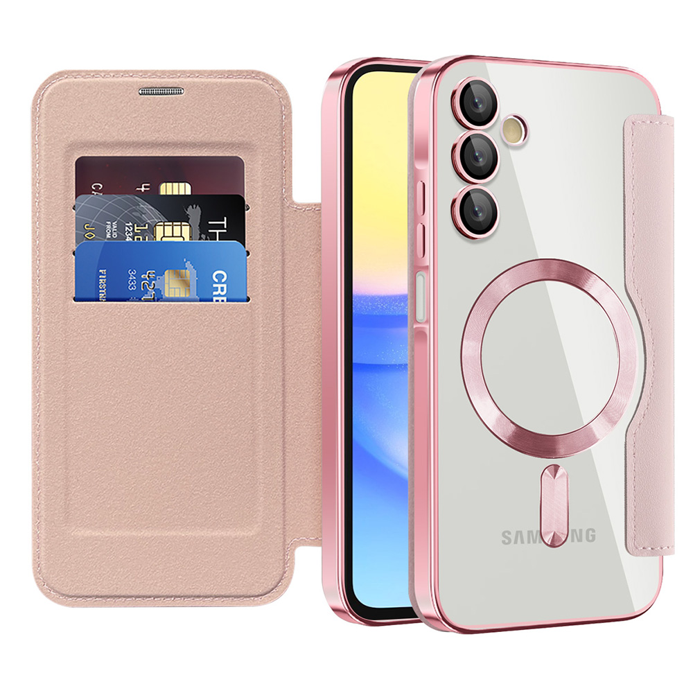 Калъф за Samsung Galaxy A15 4G / A15 5G - Techsuit SmartMag Book Case - Розов