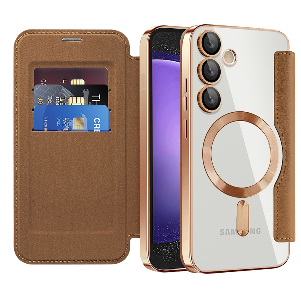 Калъф за Samsung Galaxy S23 FE - Techsuit SmartMag Book Case - Кафяв