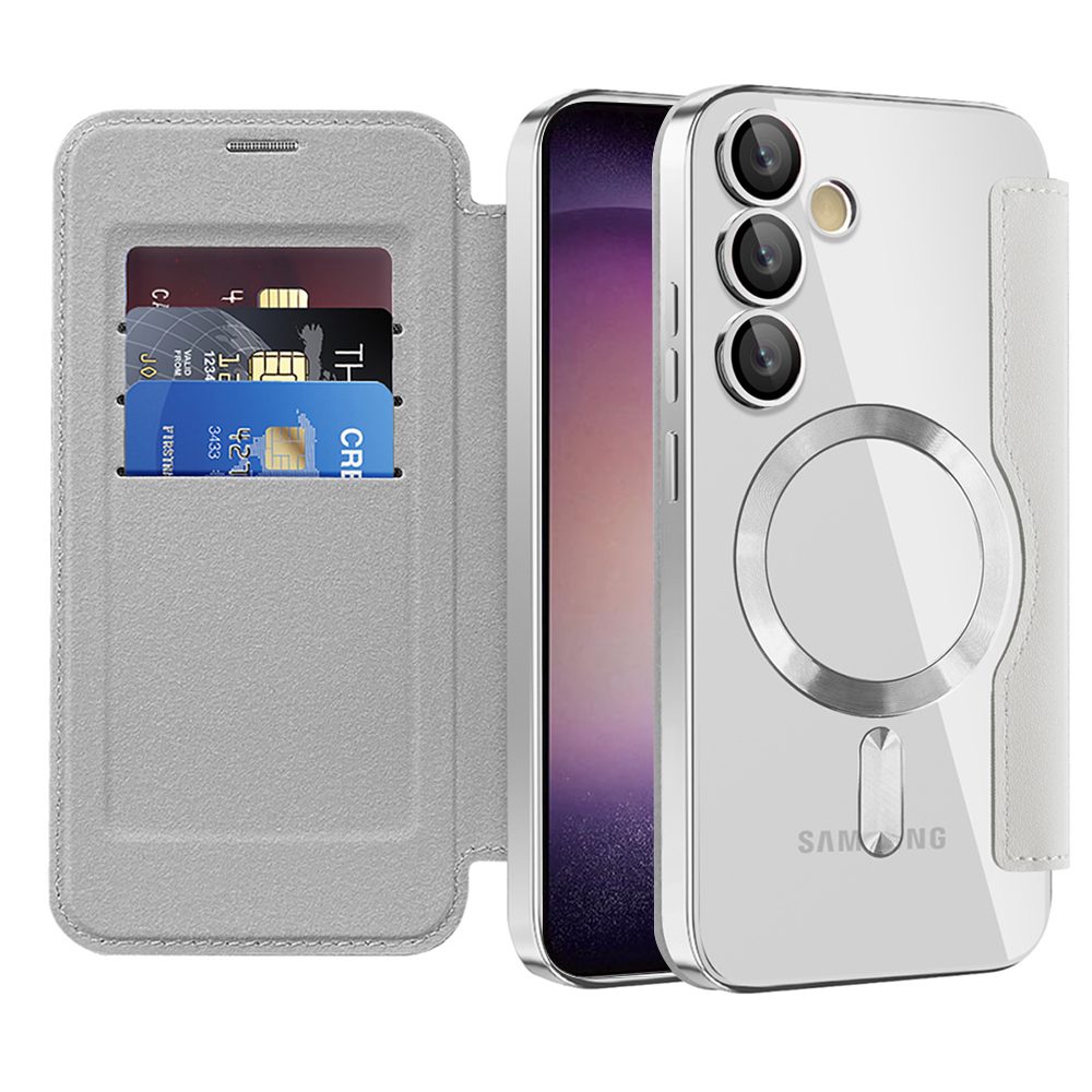 Калъф за Samsung Galaxy S23 - Techsuit SmartMag Book Case - Сив