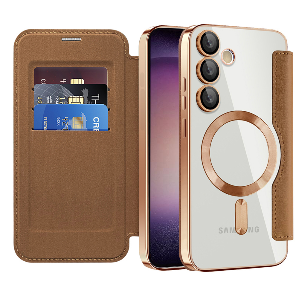 Калъф за Samsung Galaxy S23 Plus - Techsuit SmartMag Book Case - Кафяв
