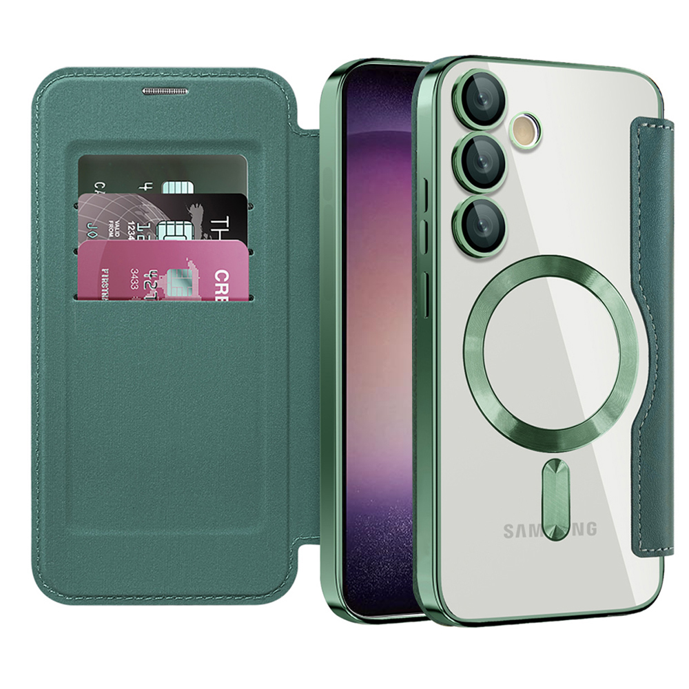 Калъф за Samsung Galaxy S23 Plus - Techsuit SmartMag Book Case - Зелен