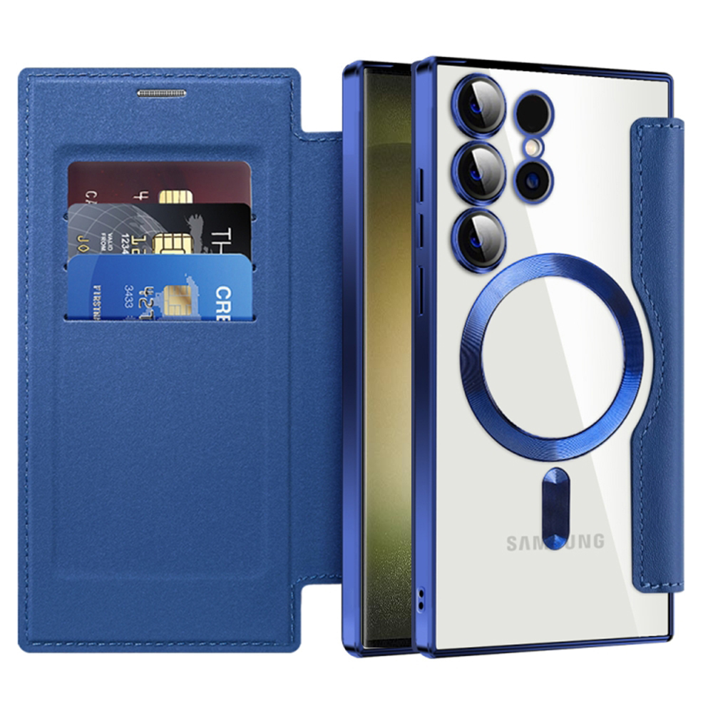 Калъф за Samsung Galaxy S23 Ultra - Techsuit SmartMag Book Case - Син