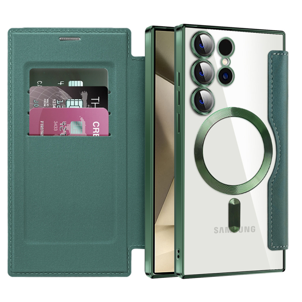 Калъф за Samsung Galaxy S24 Ultra - Techsuit SmartMag Book Case - Зелен