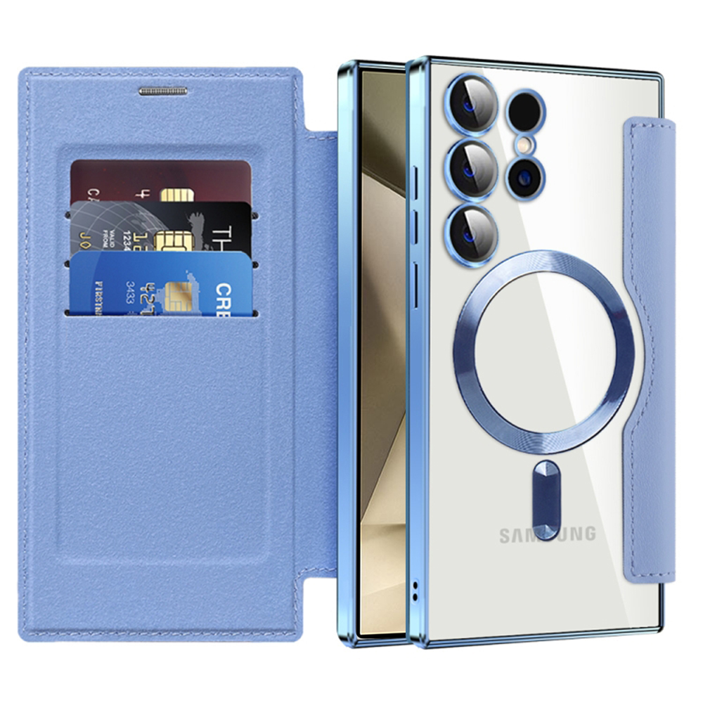 Калъф за Samsung Galaxy S24 Ultra - Techsuit SmartMag Book Case - Светлосин