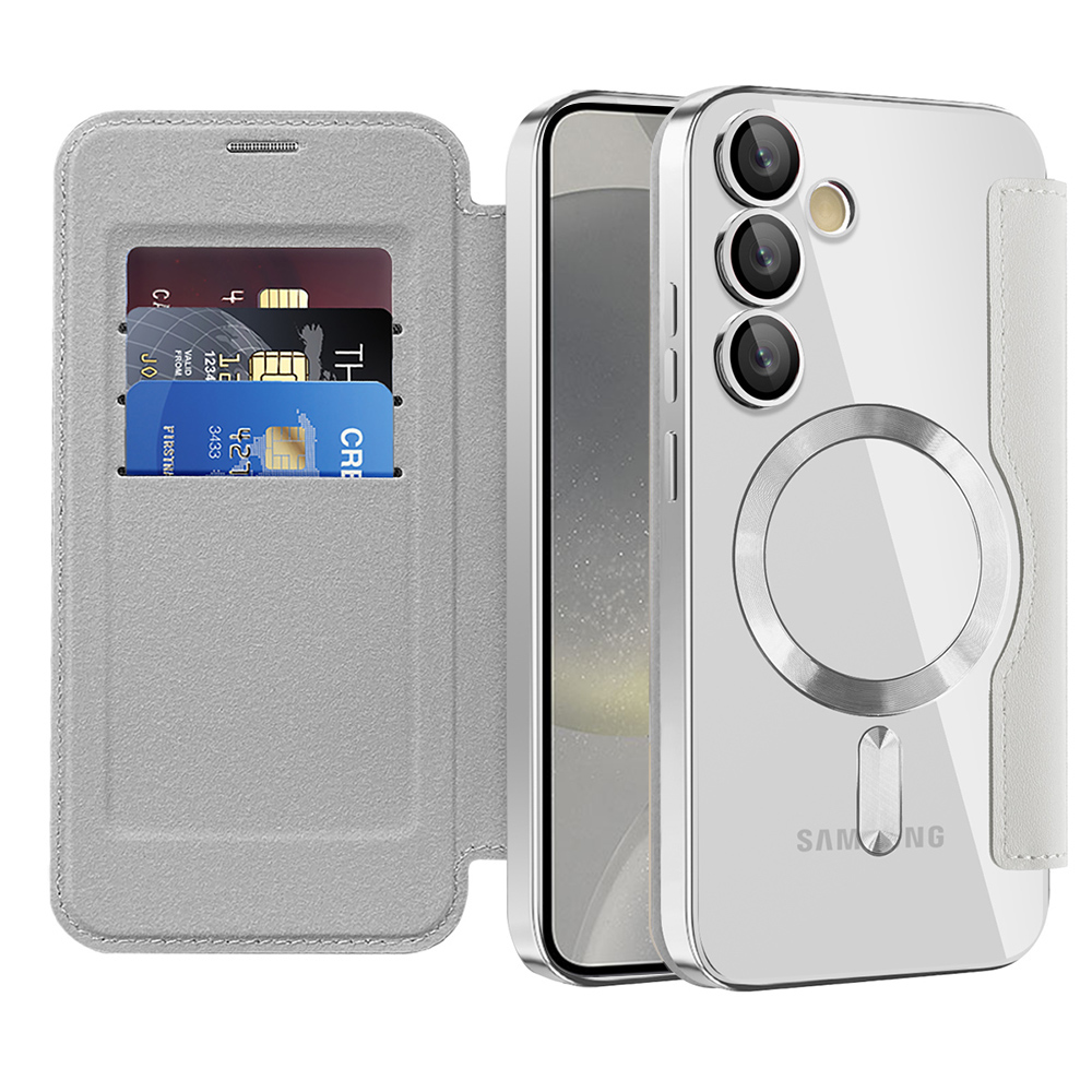 Калъф за Samsung Galaxy S24 - Techsuit SmartMag Book Case - Сив