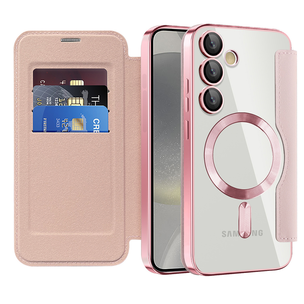 Калъф за Samsung Galaxy S24 - Techsuit SmartMag Book Case - Розов
