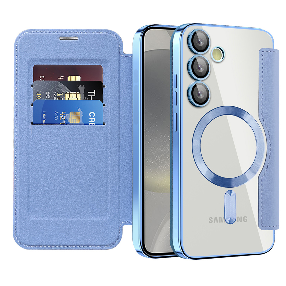 Калъф за Samsung Galaxy S24 Plus - Techsuit SmartMag Book Case - Светлосин