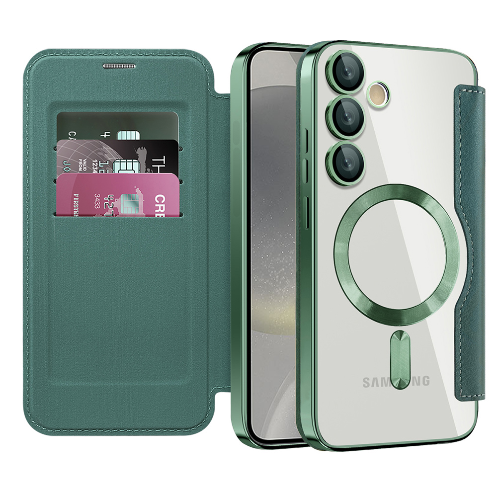 Калъф за Samsung Galaxy S24 Plus - Techsuit SmartMag Book Case - Зелен