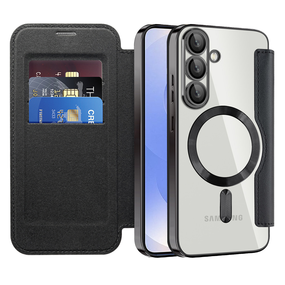 Калъф за Samsung Galaxy S25 - Techsuit SmartMag Book Case - Черен