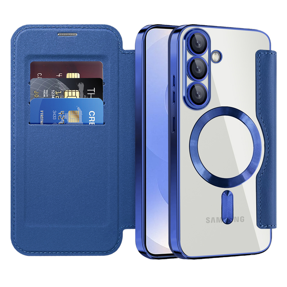 Калъф за Samsung Galaxy S25 Plus - Techsuit SmartMag Book Case - Син