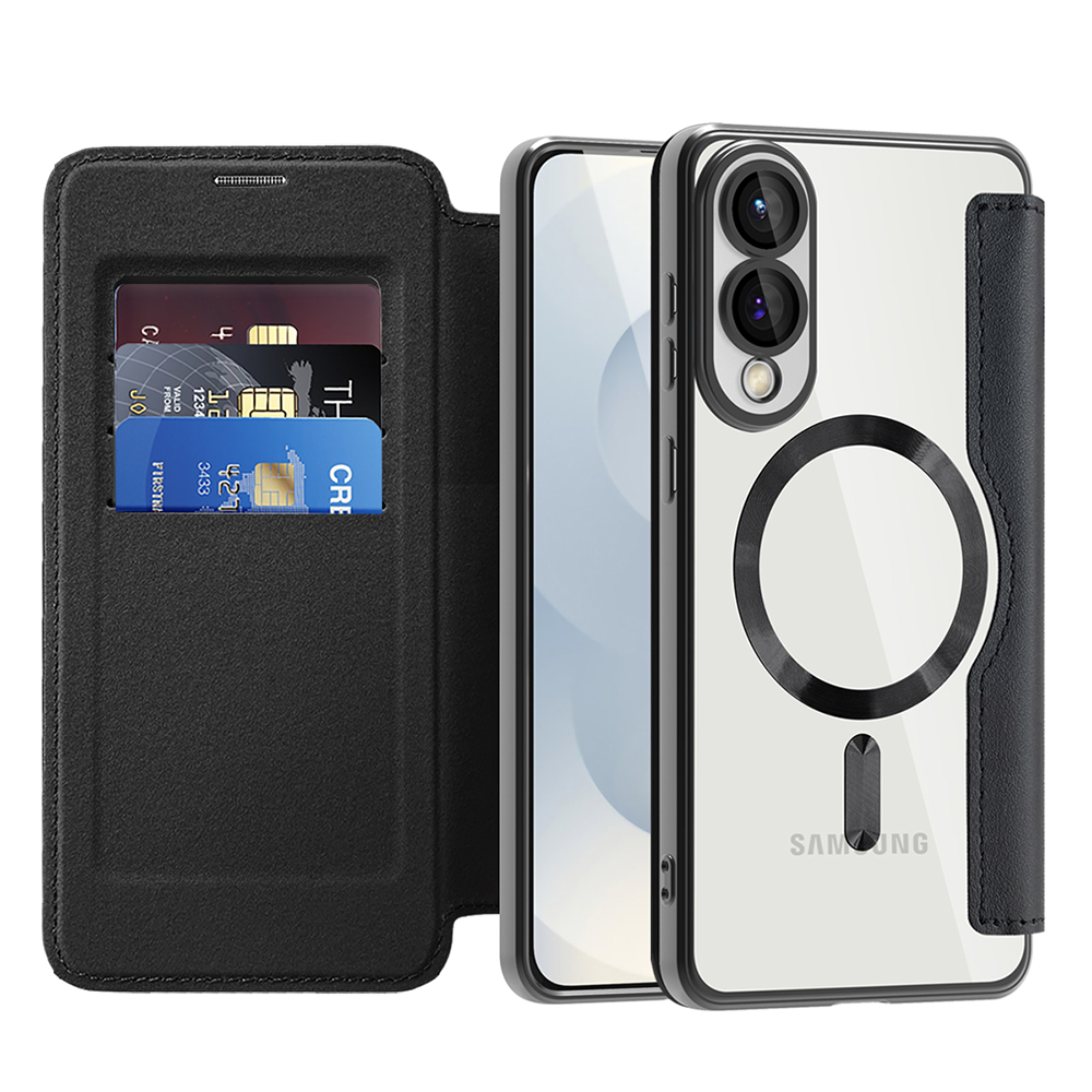 Калъф за Samsung Galaxy S25 Edge - Techsuit SmartMag Book Case - Черен