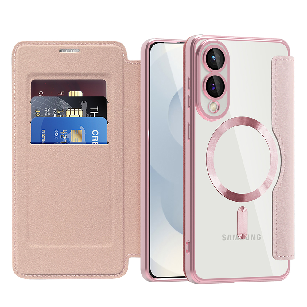 Калъф за Samsung Galaxy S25 Edge - Techsuit SmartMag Book Case - Розов