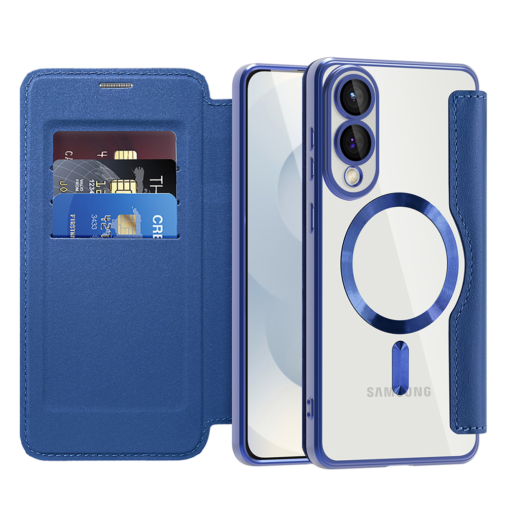 Калъф за Samsung Galaxy S25 Edge - Techsuit SmartMag Book Case - Син