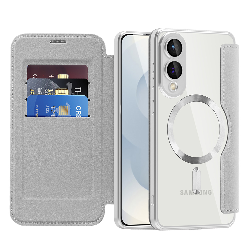 Калъф за Samsung Galaxy S25 Edge - Techsuit SmartMag Book Case - Сив