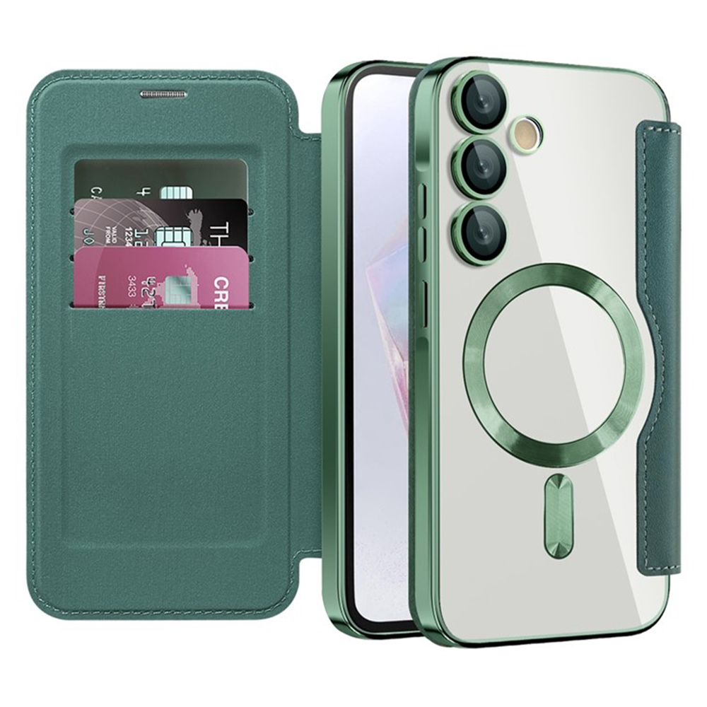 Калъф за Samsung Galaxy A35 5G - Techsuit SmartMag Book Case - Зелен