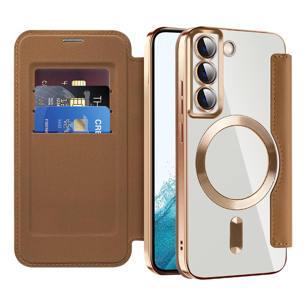 Калъф за Samsung Galaxy S22 5G - Techsuit SmartMag Book Case - Кафяв
