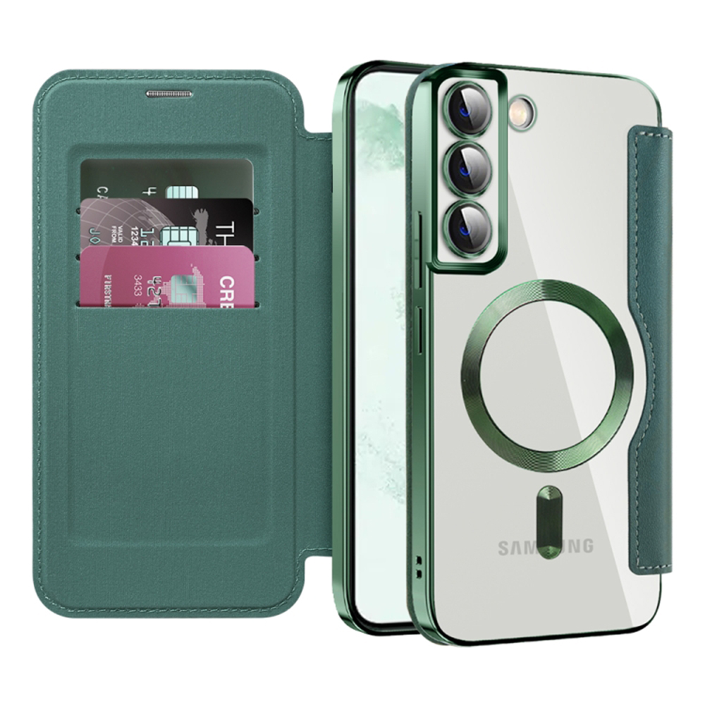 Калъф за Samsung Galaxy S22 Plus 5G - Techsuit SmartMag Book Case - Зелен