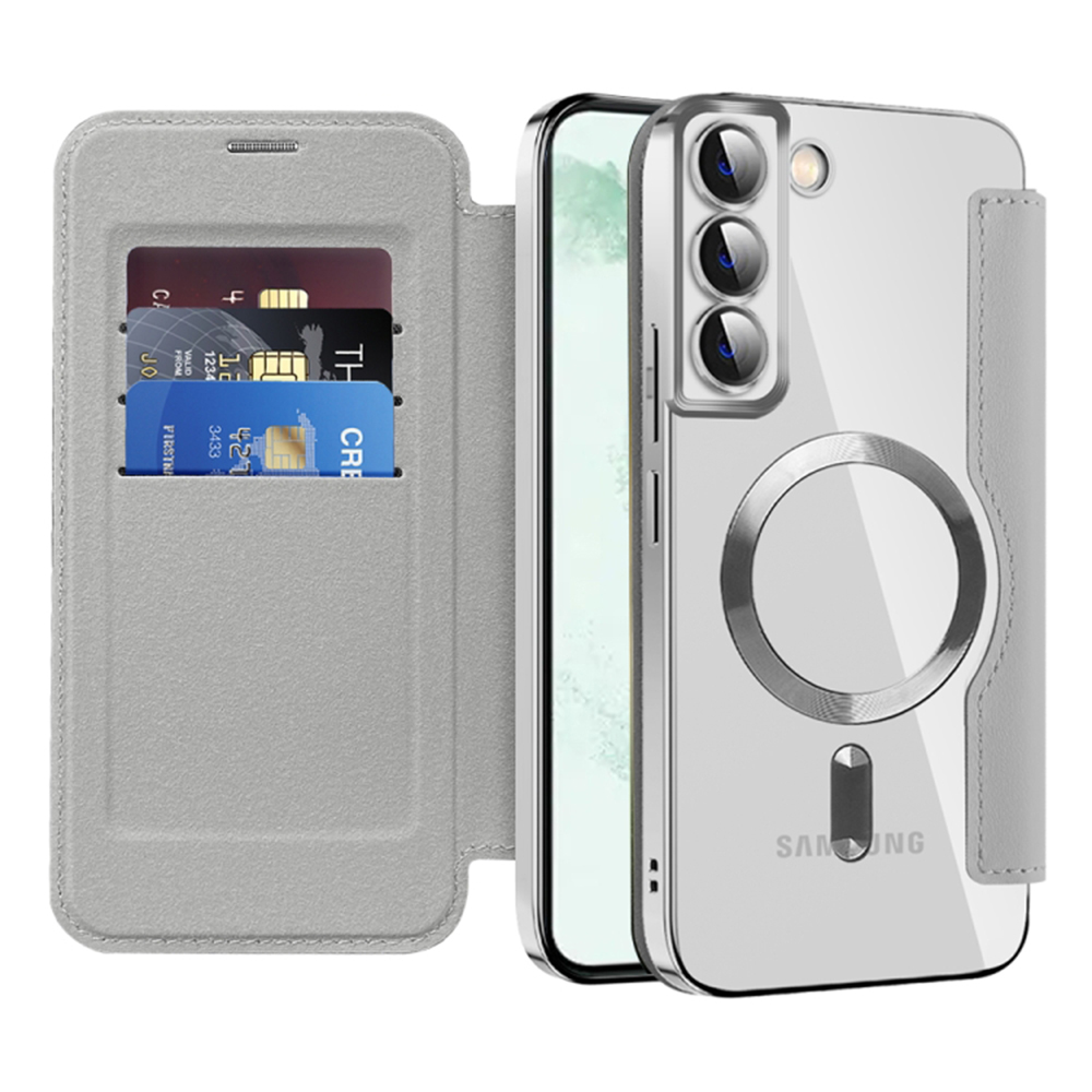 Калъф за Samsung Galaxy S22 Plus 5G - Techsuit SmartMag Book Case - Сив