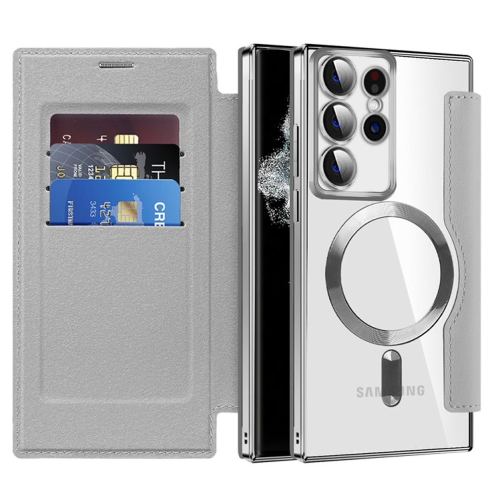 Калъф за Samsung Galaxy S22 Ultra 5G - Techsuit SmartMag Book Case - Сив