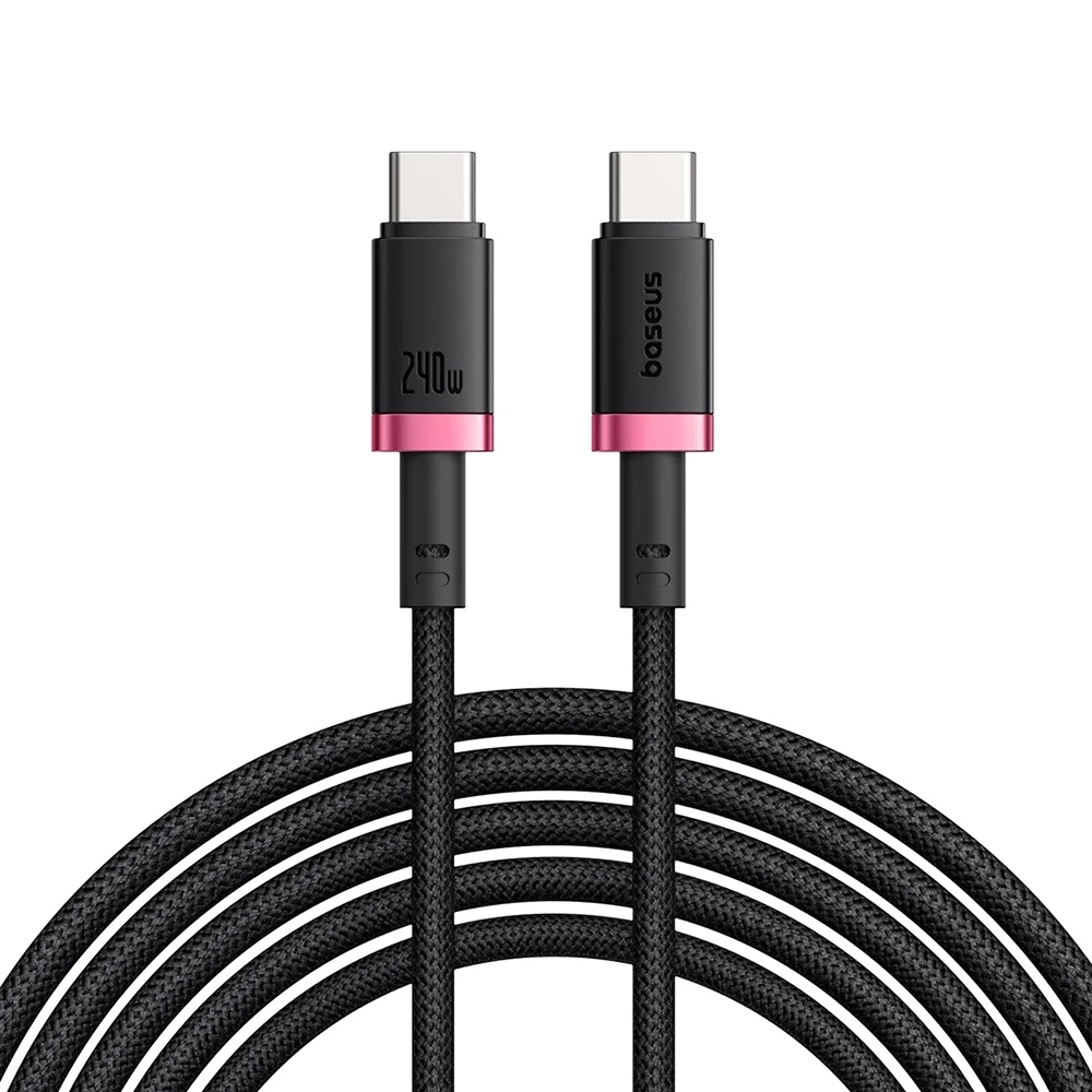 Кабел за данни USB-C, 240W, 1m - Baseus Dura (P10377803U03-01) - Червен / Черен