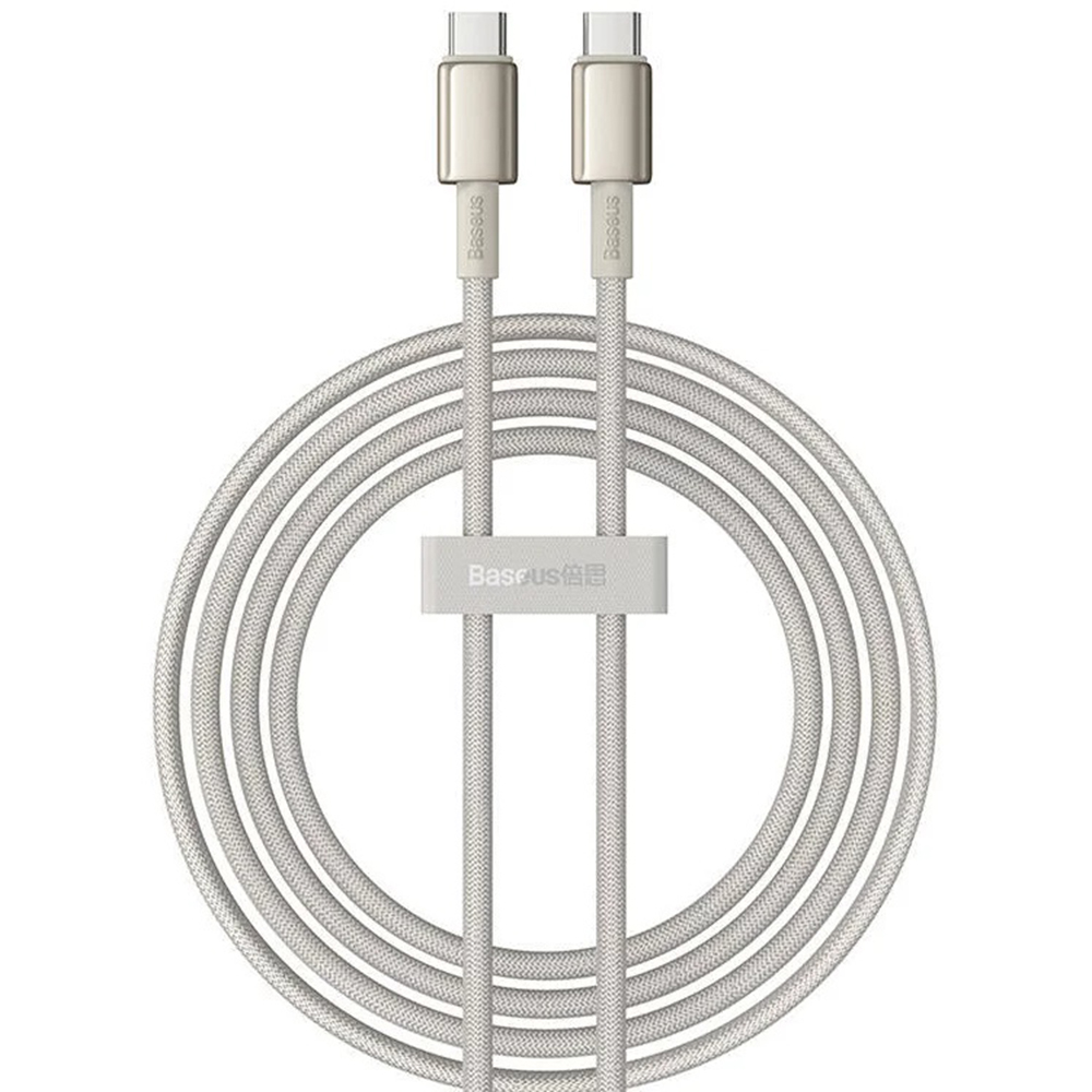 Кабел Type-C към Type-C, супер бързо зареждане, 100W, 480Mbps, 2m - Baseus Tungsten Златист (P10319800G21-01) - злато