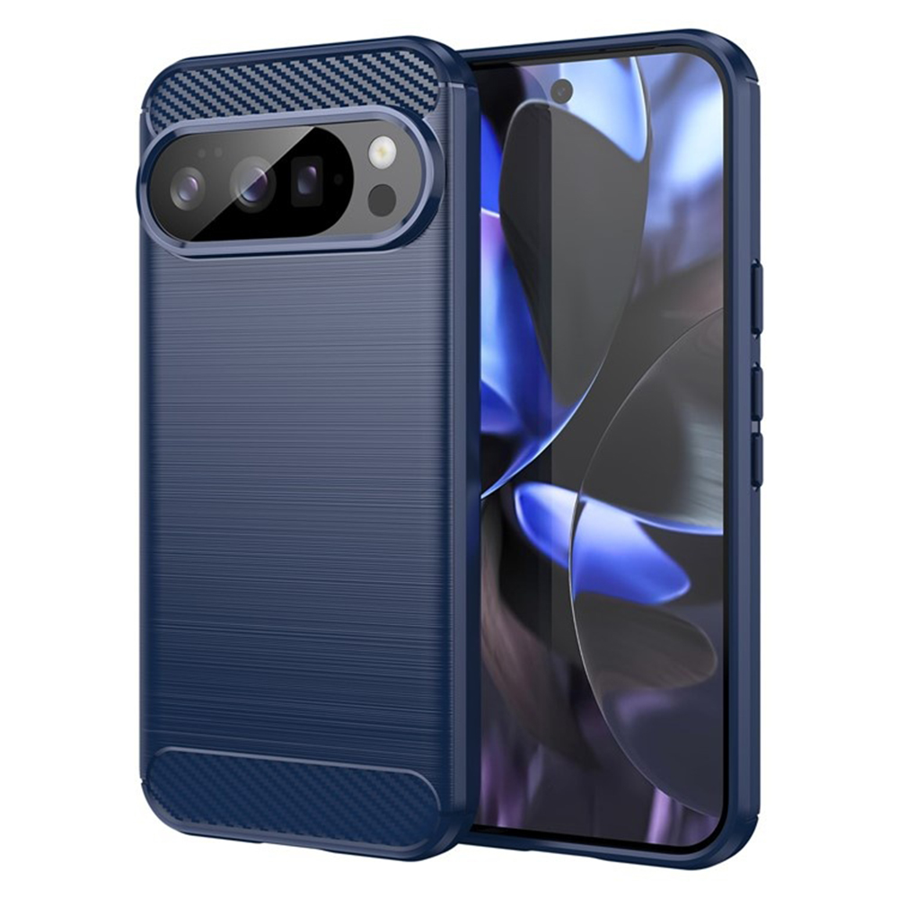 Калъф за Google Pixel 10/10 Pro - Techsuit Carbon Silicone - Син