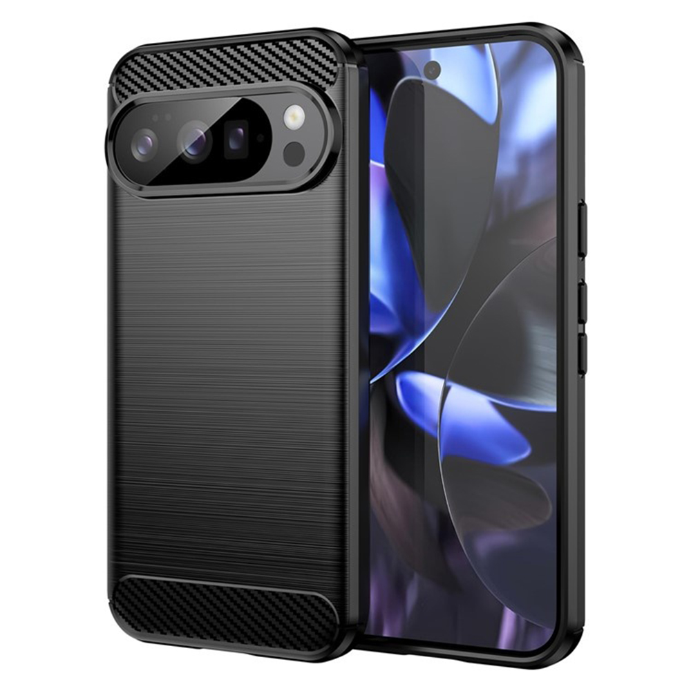 Калъф за Google Pixel 10/10 Pro - Techsuit Carbon Silicone - Черен