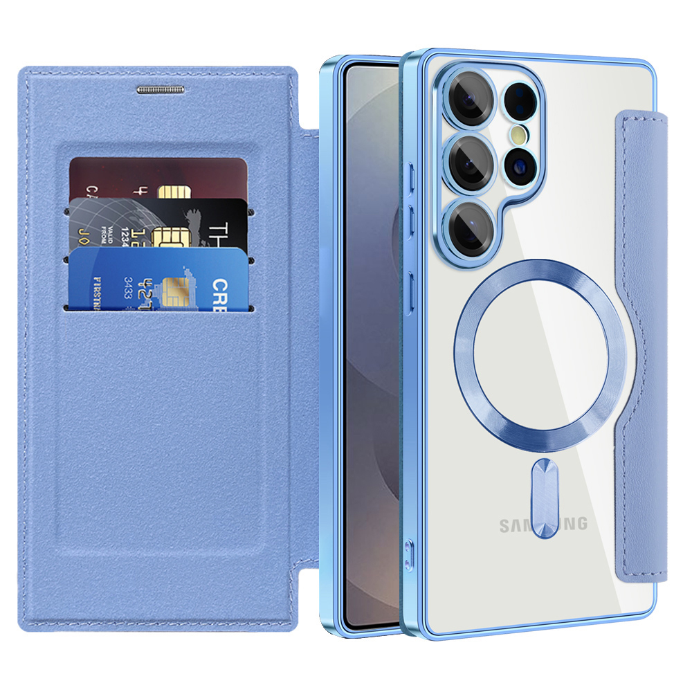 Калъф за Samsung Galaxy S25 Ultra - Techsuit SmartMag Book Case - Светлосин