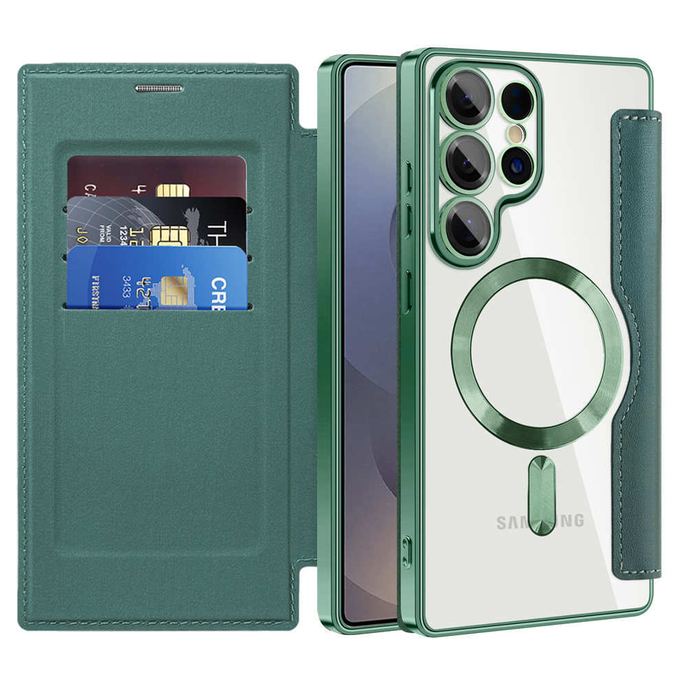 Калъф за Samsung Galaxy S25 Ultra - Techsuit SmartMag Book Case - Зелен