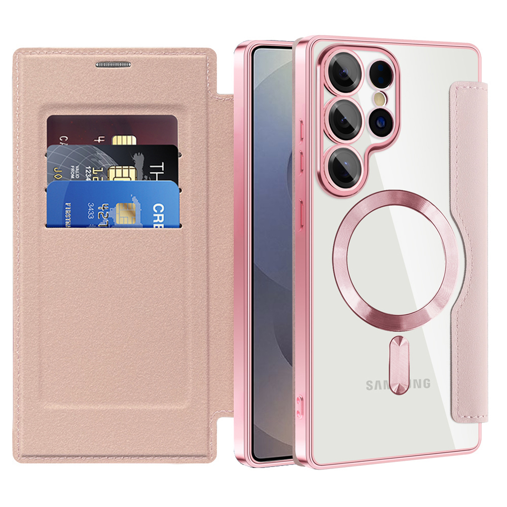 Калъф за Samsung Galaxy S25 Ultra - Techsuit SmartMag Book Case - Розов