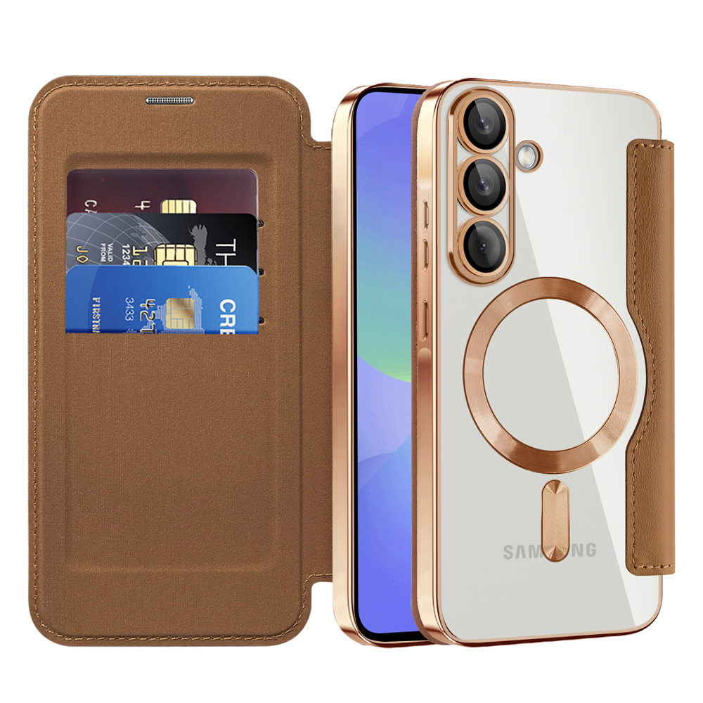 Калъф за Samsung Galaxy A36 5G - Techsuit SmartMag Book Case - Кафяв