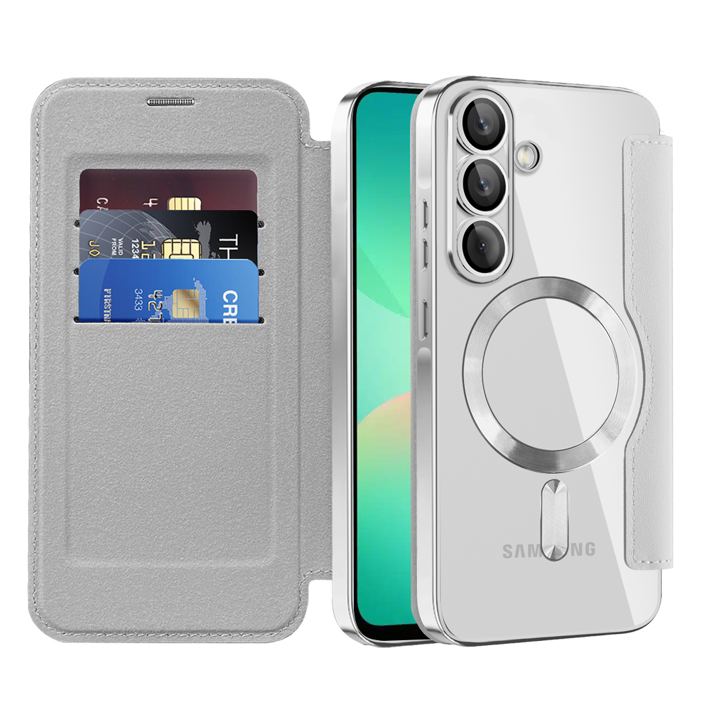Калъф за Samsung Galaxy A26 5G - Techsuit SmartMag Book Case - Сив