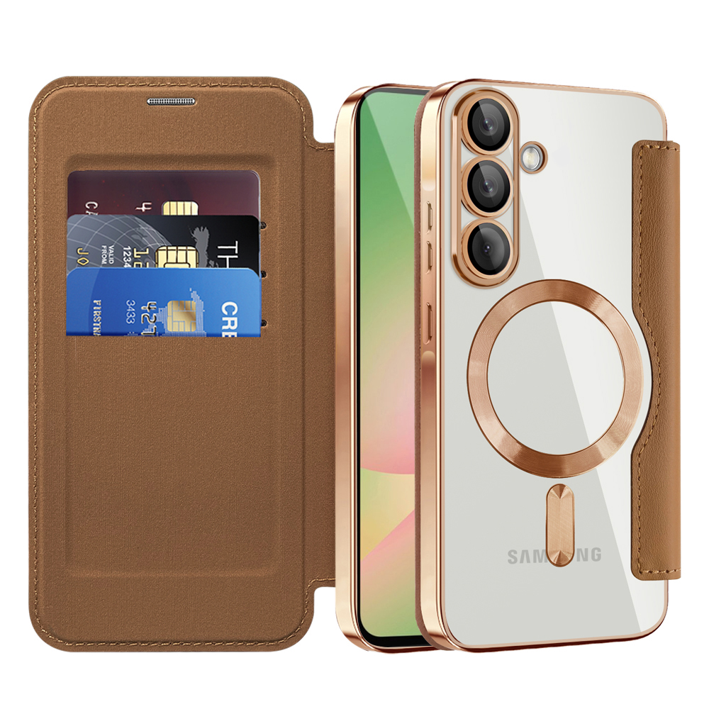 Калъф за Samsung Galaxy A56 5G - Techsuit SmartMag Book Case - Кафяв