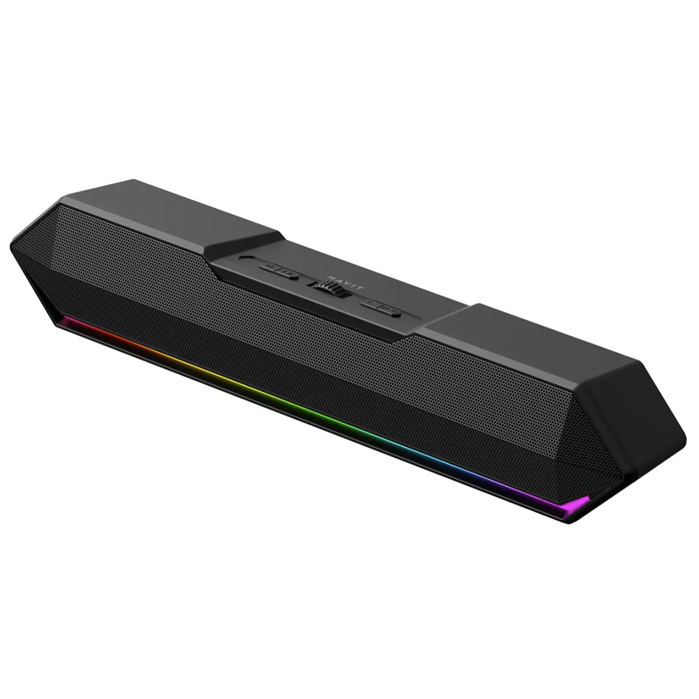 Безжичен високоговорител, USB-C, Bluetooth 5.3, TWS, LED светлини, AUX, TF, FM, IPX5, 10W, 1200mAh - Havit (SK772BT) - Черен