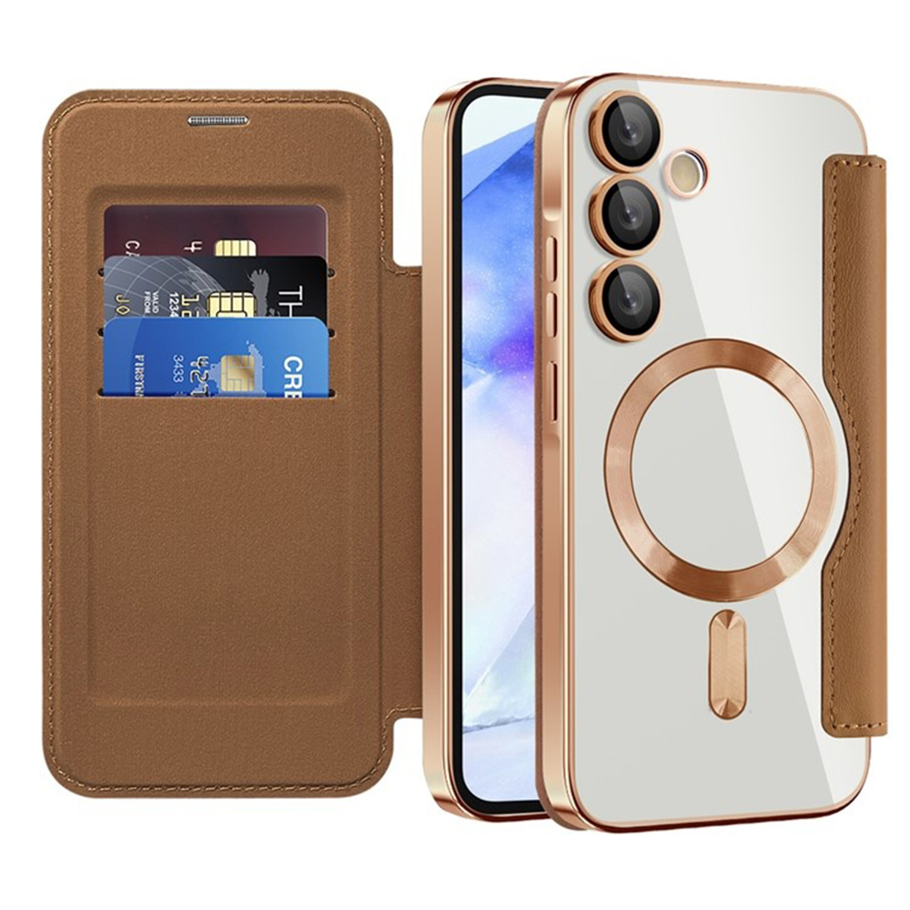 Калъф за Samsung Galaxy A55 5G - Techsuit SmartMag Book Case - Кафяв