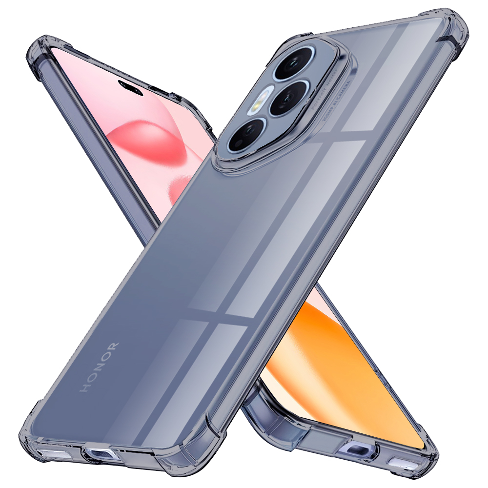 Калъф за Honor 400 Pro - Techsuit Shockproof Прозрачен Silicone - Smoke Черен