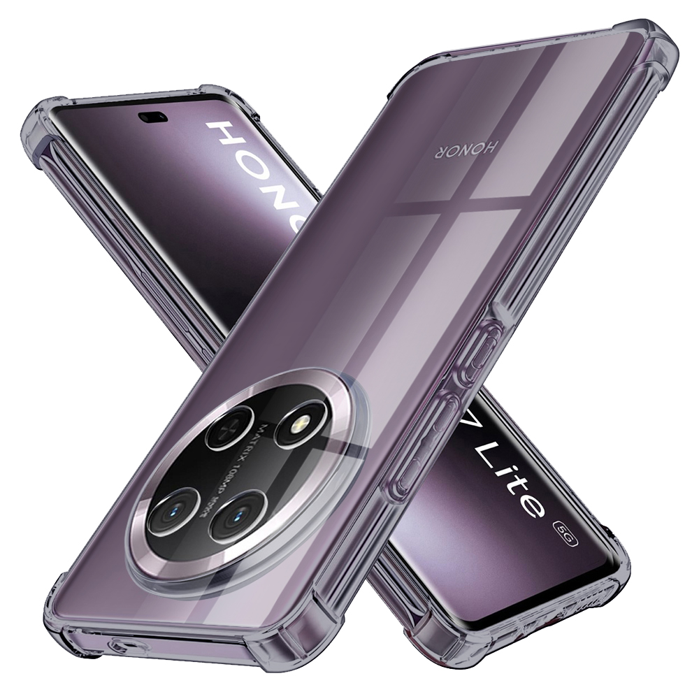 Калъф за Honor Magic7 Lite / X9c - Techsuit Shockproof Прозрачен Silicone - Smoke Черен