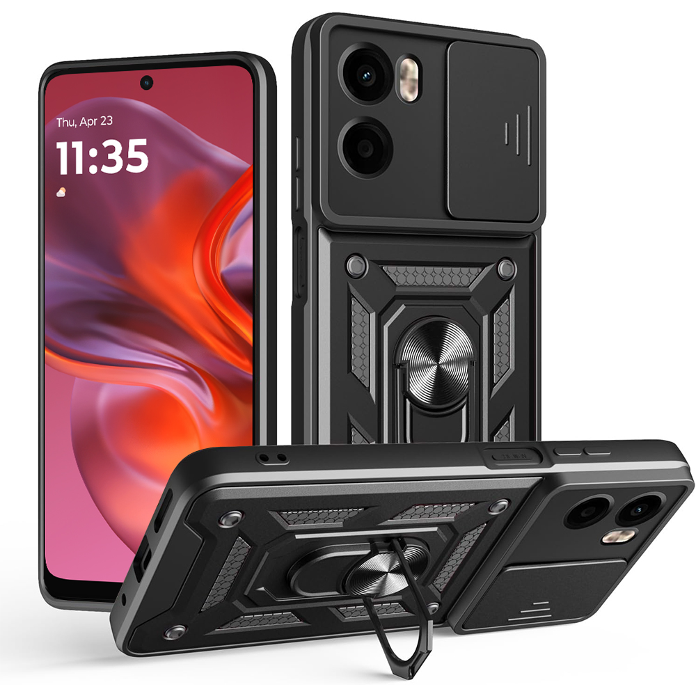 Калъф за Motorola Moto G05 / E15 - Techsuit CamShield Series - Черен