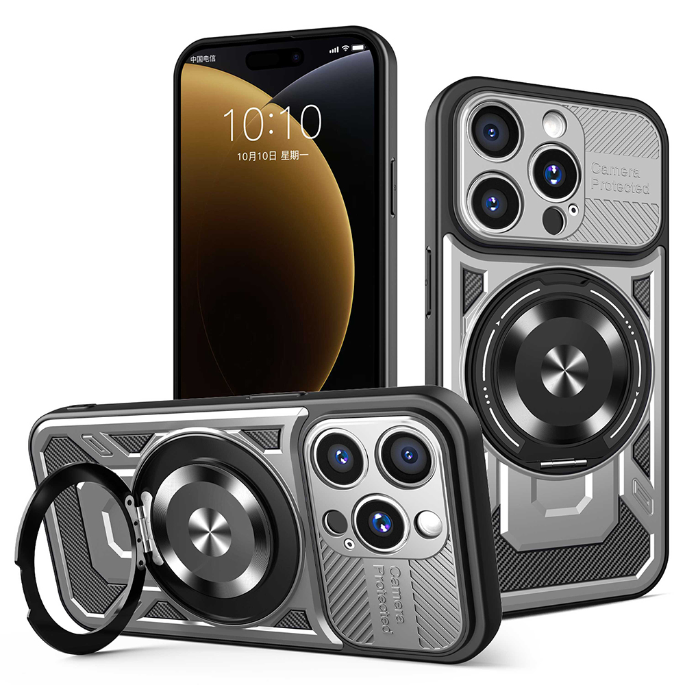 Калъф за iPhone 15 Pro - Techsuit RuggedCam - Сив