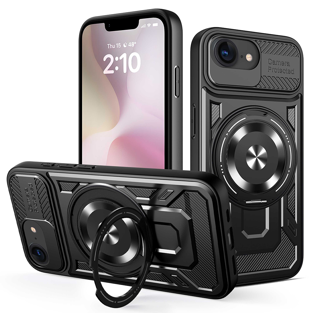 Калъф за iPhone 16e / iPhone 17e - Techsuit RuggedCam - Черен