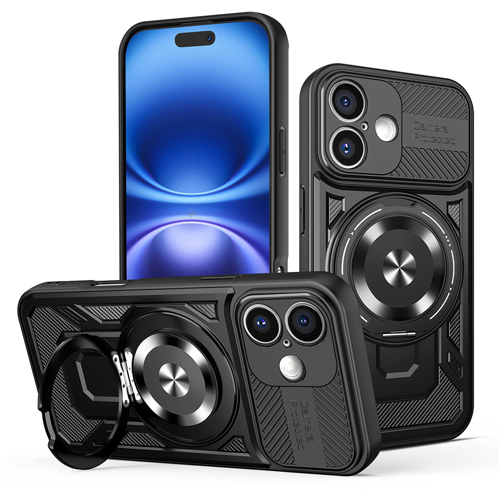 Калъф за iPhone 16 - Techsuit RuggedCam - Черен